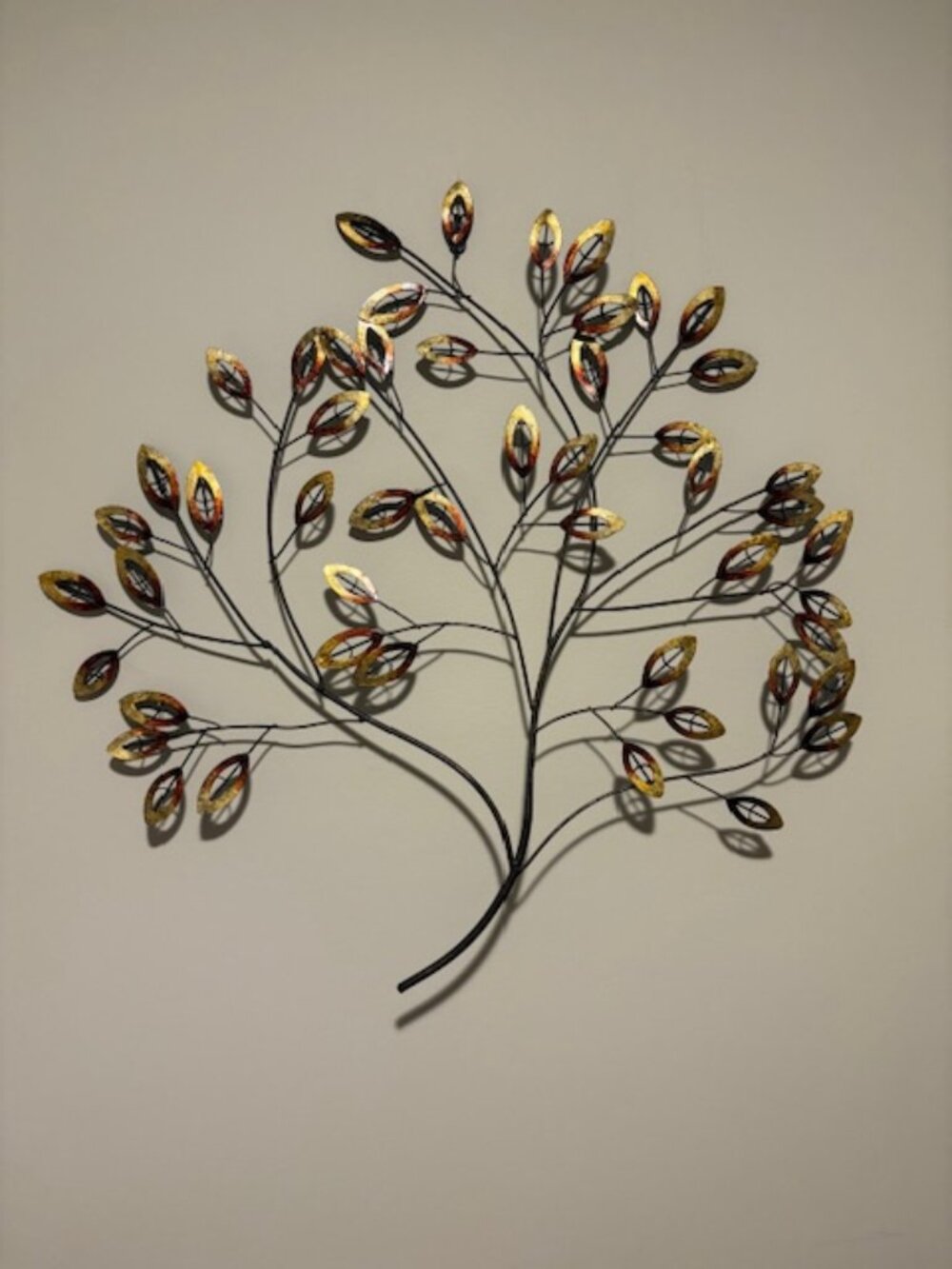 Wall Hanging Metal Leaf Tree w/Mini Photo Frames